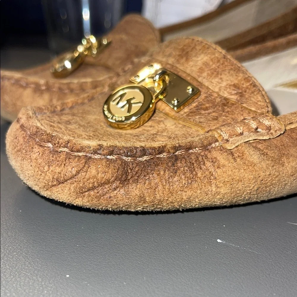 Michael Kors Tan Flats with Gold Detail